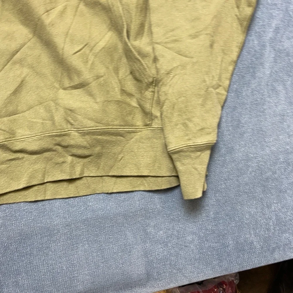 VTG Champion Reverse Weave Hoodie Mens Large Olive Green Logo Drawstring